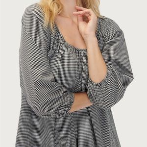 Hatch Maternity Nursing Dress in white and blue floral